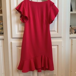 Pink Flutter Sleeve Dress